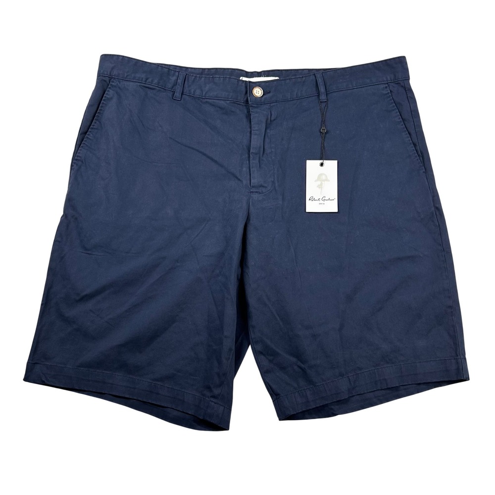 Robert Graham Shorts Mens 40 Lone Ranger Navy Blue Classic Fit Flat Chino 11"